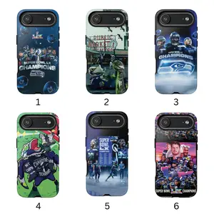 Football Champions Hawk Hero Graphic Phone Case, Victory Trophy Football Phone Case, Bold Green Blue Champion Phone Case Gift