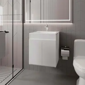 White Bathroom Vanity with two Doors