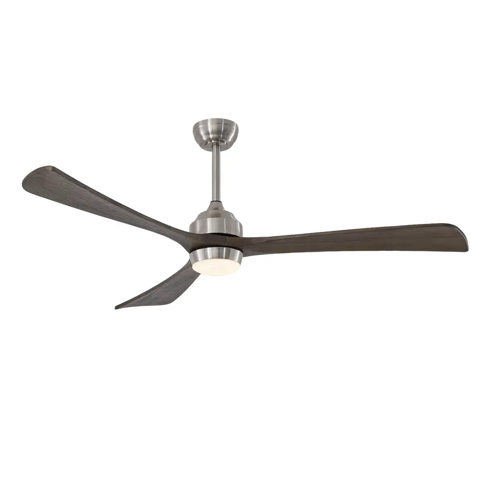 62" 3PCS Solid Wood Blades Ceiling Fan with Lights Remote Control,Quiet DC Motor 3 Blade Ceiling Fans 6 Speed Levels,Reversible Ceiling Fan,for Patio Living Room,Bedroom,Office,Indoor.(Stain nickel )