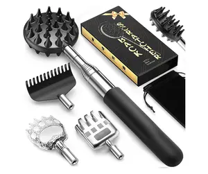 Telescoping Back Scratcher with 5 Detachable Heads Ideal Gift for Men Women Adults Seniors Perfect for Dad Husband Friends Versatile Telescoping Design