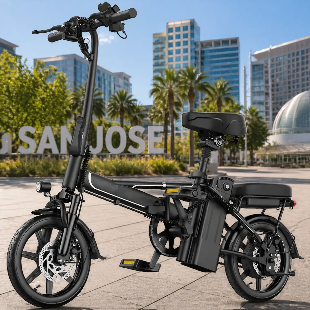 14" Mini E-Bike|500W(Peak 750W) Pure AluminumFrame|22Mph Top Speed |Up to 40 Miles Range Perfectfor Campus Commutes, Grocery Runs, or Leisure Rides NoMore Sweating - Electric Assist for Smooth Hills & LongDistances!.SummerWins,Father's Day Gife