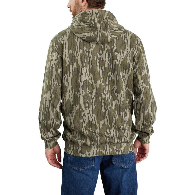 Men's Mossy Oak Bottomland Camo Loose Fit Midweight Sleeve Graphic Sweatshirt, Hoodie And Sweatshirt Flaxseed Tree Camo, Gift For Him