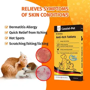 Cassiel-Pet,ltchy Skin Relief for Dogs&Cats,Itching dog,Itchy pet,Pet Sensitive Skin Soothing Chewing Tablets,Relieves Discomfort & Skin Irritation,Supports Skin Health, Ideal for Bites, Scratches & Seasonal Sensitivities,10 Chews for Comfort & Skin Care