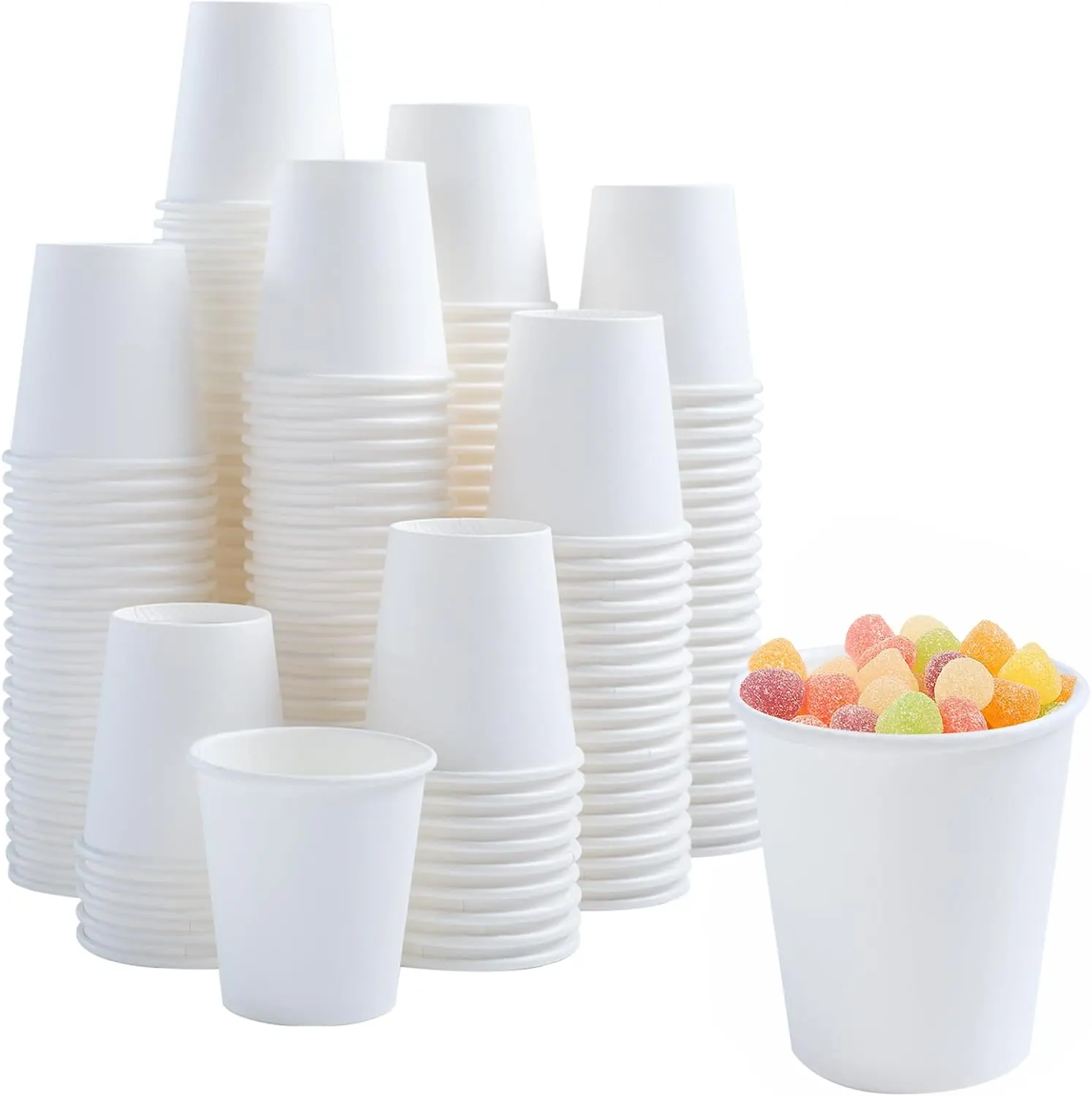 100 Pack 5 oz Paper Cups, Disposable Small Bathroom Cups 5oz, Mini Espresso Cups for Mouthwash, Travel, Party, Picnics, Home