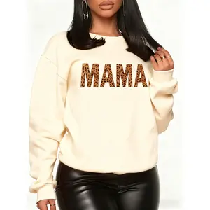 6 Colors Can Choose Letter Printing Long Sleeve Pullover, Autumn and Winter Casual Tops, Women's Clothing