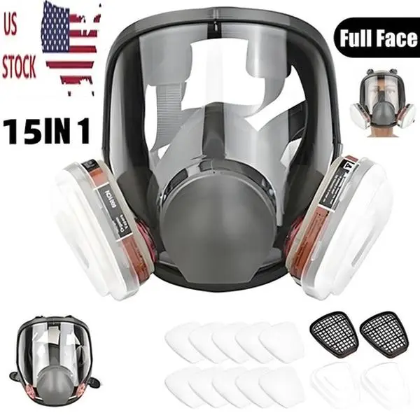 Dust-Proof Integrated Respirator Mask with Goggles, Reusable Half-Face Protective Mask, Safety Gear for Spray Painting and Woodworking, Dustproof Safety Mask #GLOBAL PICKS