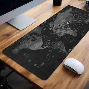 Extra Large World Map Mouse Pad, XXL World Map Keyboard Mat, Non-slip Rubber Base Stitched Edge Mouse Pad For Home Office, Office Desk Accessories, Gaming Desk Accessory