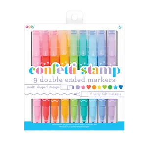 Confetti Stamp Double-Ended Markers - Set of 9 Confetti Stamp Double-Ended Markers - Set of 9