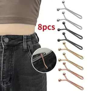 Adjustable Seamless Waist Buckle Set, Multifunctional Metal Clips for Belts Pants Scarves, Easy Use Durable Fashion Design