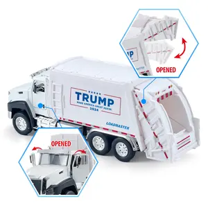President Donald Trump 2024 Truck Toys,Trump Garbage Truck Collectibles,2024 Election Souvenirs,MAGA 1:50 Scale Pull Back Metal Model Car Toys,Conservatives or Gag Gift for Liberals