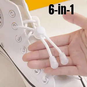 6-in-1 Shoelace Buckle Slip-on Loose Stretch Shoelace Rope Fastener Accessories Buttons Buckles Shoe Buckles Clip Buckles