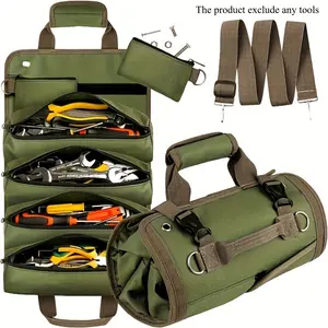 PrimPick 1pcs multi-pocket roll organizer bag with multiple compartments - made of durable polyester fibers, suitable for home tool storage, for electricians, mechanics and as a father's gift. Available in various colors.