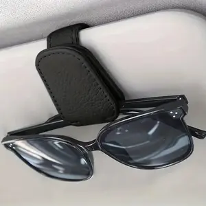 Magnetic PU Leather Car Visor Sunglasses Holder, Car Accessories, Car Stuff, Sunglasses Organizer for Car, Sunglasses Clip for Car Visor, Car Gadgets, Car Organization Supplies, Automotive Stowing Supplies, Father's Day Gifts
