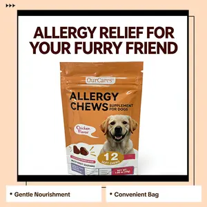 OURCARES Allergy Comfort Chews for Dogs Bag - Chicken Flavor, 12 Soft Chews for Seasonal Sensitivities, Gentle Nourishment, Convenient Bag Packaging