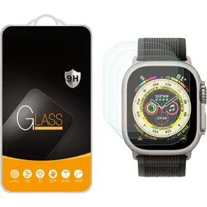 (3 Pack) Designed for Apple Watch Ultra 2 (49mm) / Apple Watch Ultra (49mm) Tempered Glass Screen Protector, Anti Scratch, Bubble Free