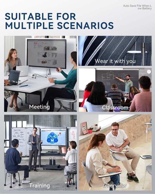 Professional Voice Recorder for Lectures Meetings,Digital Voice Activated Recorder with Playback,64GB(4400Hrs) Dictaphone Audio Recording Device with AI Noise Cancellation,Support OTG