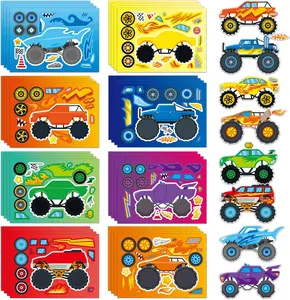 32 Sheets Monster Trucks Stickers for Kids, Ideal for Monster Truck Party Favors, Birthday Decorations, and Creative DIY Crafts