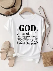Wo Pink T-Shirt with Inspirational _God is Still W