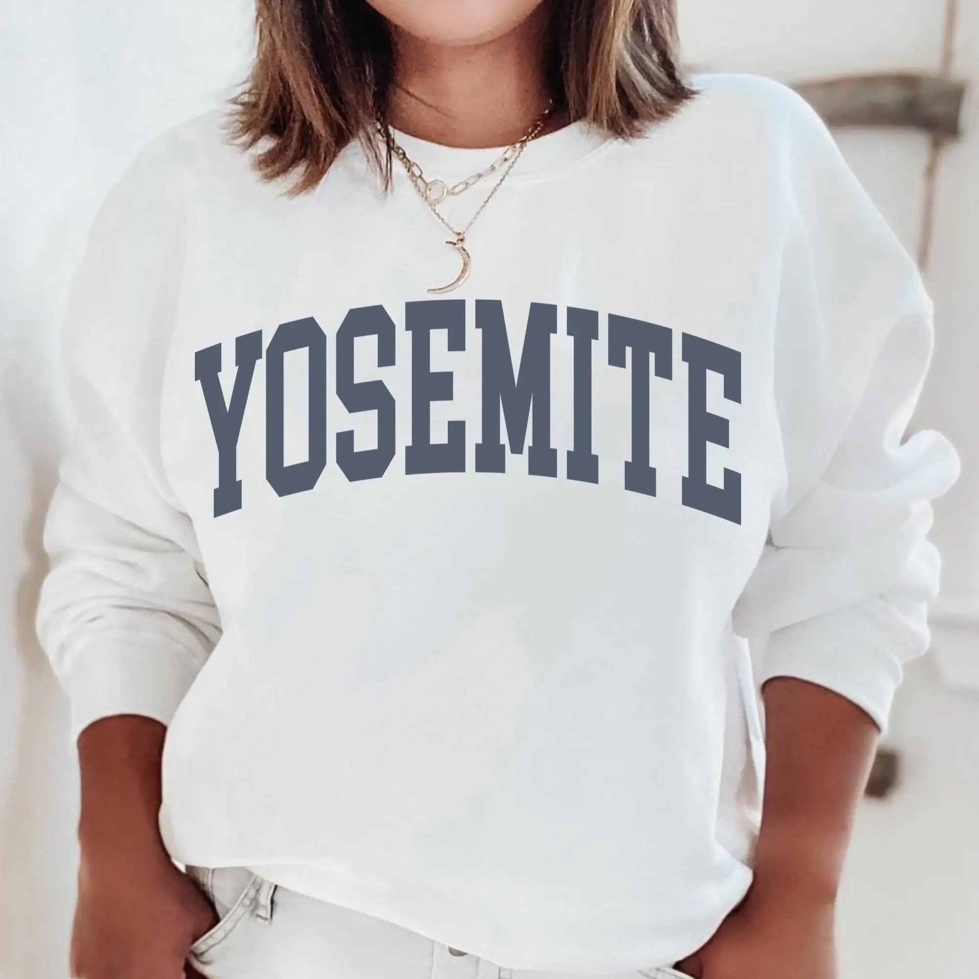 Vintage Yosemite Sweatshirt, Faded Varsity Crewneck, Yosemite National Park Pullover, Retro California Nature Gift, Collegiate Style Top