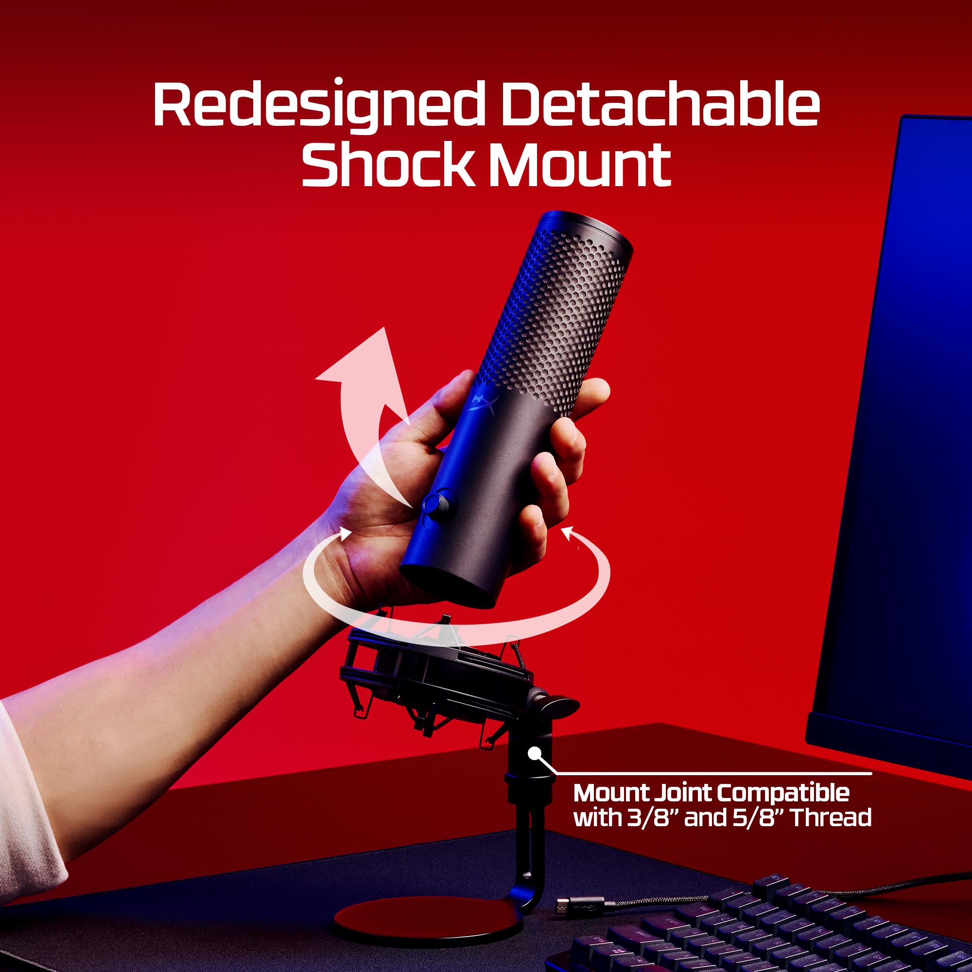 HyperX QuadCast 2 S USB Microphone with RGB Lighting, Tap-to-Mute Sensor, and Multifunction Knob for Enhanced Gaming Experience HyperX QuadCast 2 S USB Microphone with RGB Lighting, Tap-to-Mute Sensor, and Multifunction Knob for Enhanced Gaming Experience
