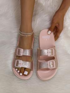 women's summer 2025 glittering bohemian sandals, elegant slippers, interlocking sandals, sandals for women