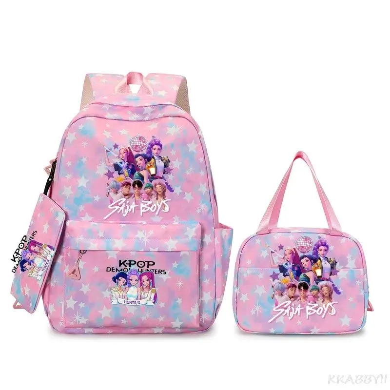 KPop Demon Hunt Boys Laptop Backpack 3pcs HUNTR/X Backpack Rumi Mira Zoey Teens Girls Women Travel Mochila For Daily Use