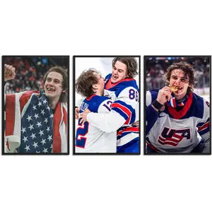 USA Men's Hockey Team Poster, 2026 Hockey Gold Medal Game - Wall Art Gift, Jack Hughes Poster, Jack Hughes Fan Gift, Wall Art, Home Decor