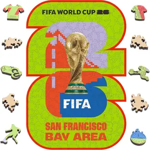 FIFA World Cup 2026 City Puzzle San Francisco Bay Area - Wooden Puzzle for Adult, 200 Pieces Unique Shape Puzzle, 5MM Thick, Creative Collectible Gift for Fans, Officially Licensed Product