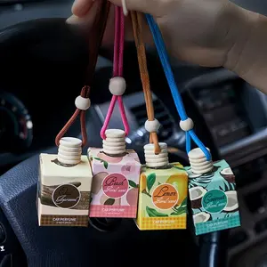 1 Pack 8ML Car Air Fresheners Hanging Scent Oil Diffuser, Auto Emit Nature Frangrance Friut Perfume Last 30-60 Days With Three Scents For Car Lives Home Bedroom Barthroom Gifts
