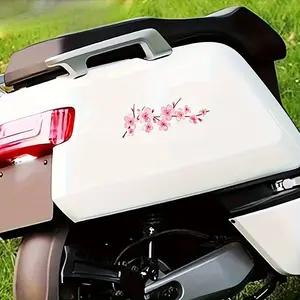 1PC Cherry Blossom Vinyl Stickers - Charming Pink&White Design, Universal for Cars/Laptops. Durable, Easy to Apply, No Residue - Cute Aesthetic Decor Must-have