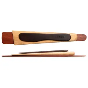 Earlywood Trifecta Set.  Three wooden kitchen utensils includes: One wooden spatula, one wooden scraper and one spreader. Safe for all cookware.