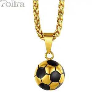 Hip-Hop Style Soccer Pendant Necklace | Unisex | Trendy & Stylish | Ideal Jewelry for Everyday Wear and Soccer Gatherings | Chain Length 24 Inches