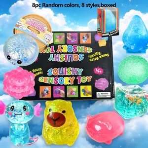 1/8pcs Novel stress relief toy set, relieves anxiety, slowly rebounds stress relief toys, cute desktop accessories suitable for office workers, creative party gifts, holiday gifts, perfect gift choices, 8 different styles, boxed