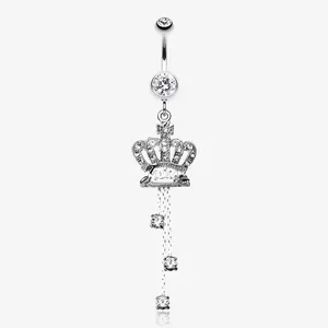 Royal Crown Sparkle Belly Ring