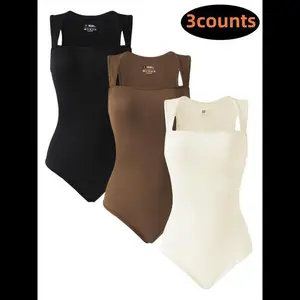 3 Pack Women's Shaping Bodysuits, Seamless Butt-Lifting Underwear, Tummy Control Slimming Body Shaper for All-Day Comfort