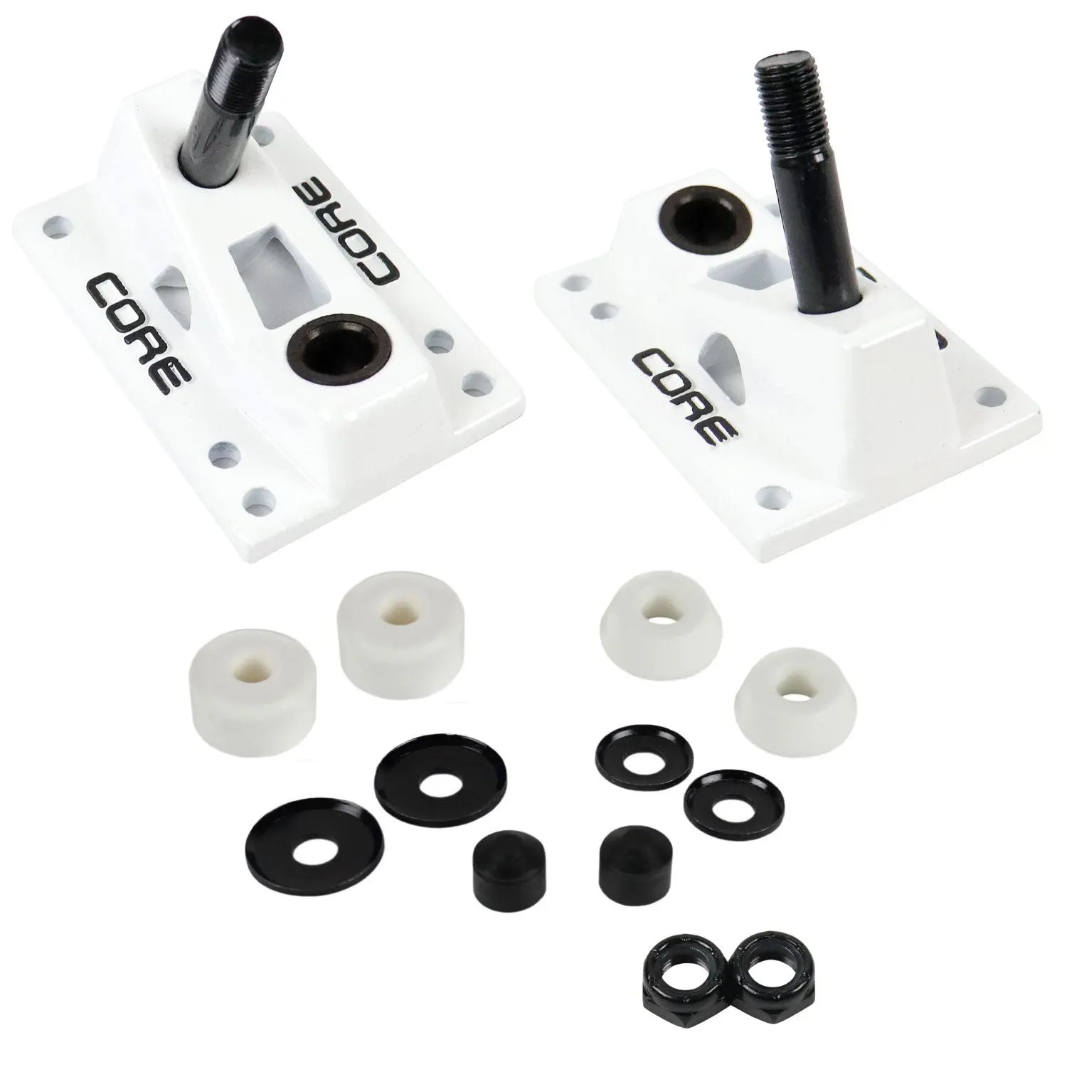 Core Trucks 6-Hole Baseplates Standard White with 95A Bushings (2-Pack)