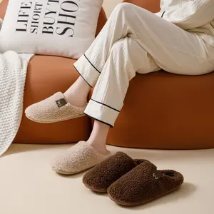 Women's Cozy Cream Fuzzy Slippers Ultra-Soft Plush Indoor Outdoor Winter Footwear Warm Slip-On House Shoes with Wide Opening Flat Sole Perfect for Chilly Days Home Comfort Stylish Durable Comfortable Design