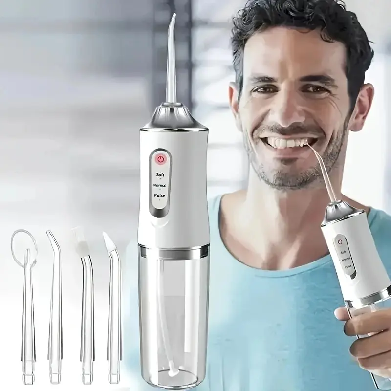 Electric Toothbrush Cleaner with Replaceable Accessories, LED Light, USB Charging, Home and Camping Use, Modern Oral Hygiene Solution