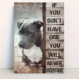 [Framed Pitbull Canvas Poster Print] 1pc Wooden Framed Canvas Pitbull Canvas Poster If You Don't Have One You'll Never Understand Pitbull
