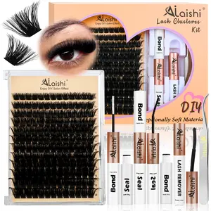 【Live Exclusive】Ailaishi DIY Lash Clusters Kit - Soft Fluffy Long-Lasting Lashes with Glue, Remover & Tweezer for Beginners Easy At-Home Application - Eyelash Set, Cosmetic, #Summervibes