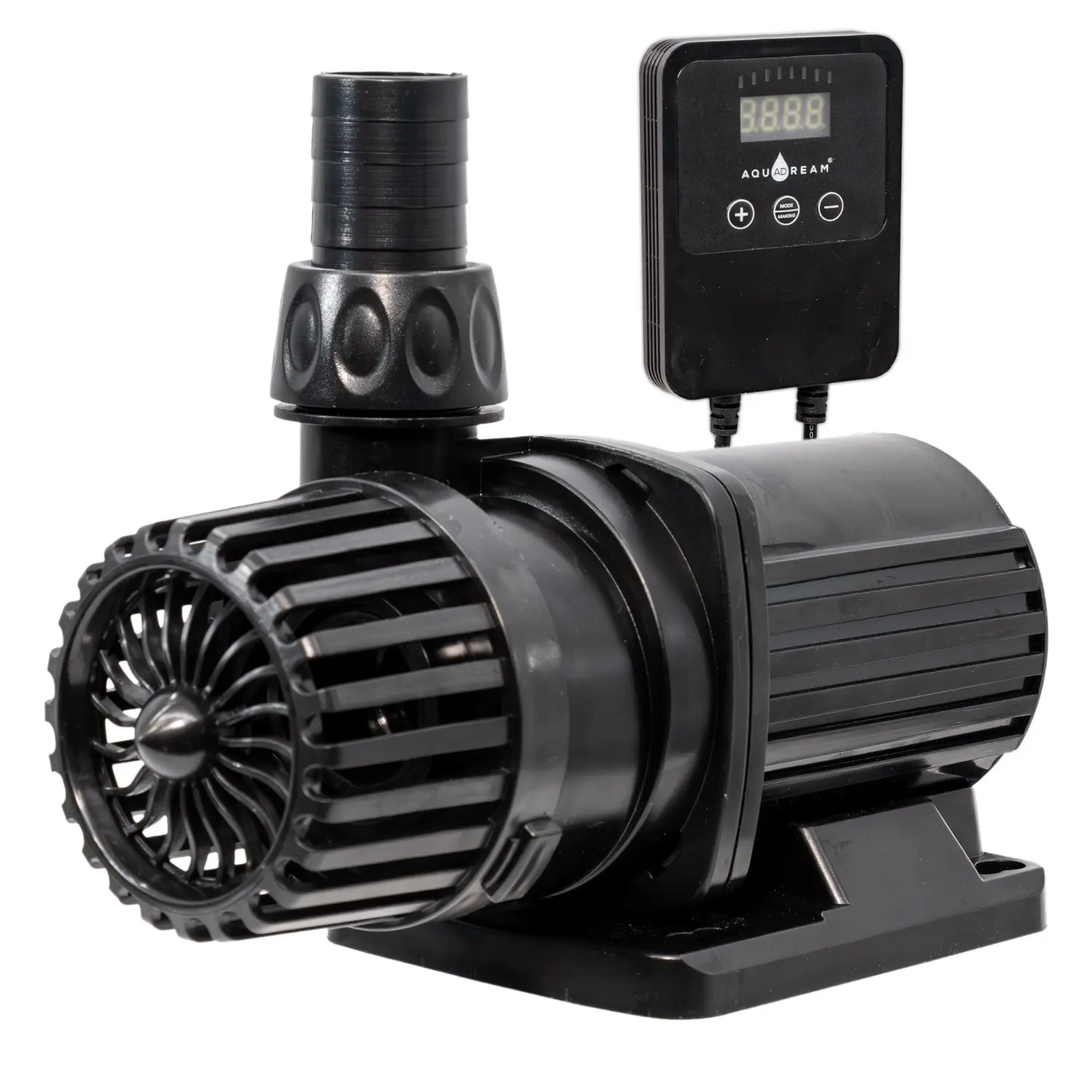 Aqua Dream 1060 GPH Smart DC Submersible Water Pump - 24V Amphibious Inline Return Pump with Digital Controller, Wireless Control/Sync, Flow Control, Ceramic Parts, Energy-Saving, UL Listed Power Supply for Aquariums, Amphibians, Aquarium Setup