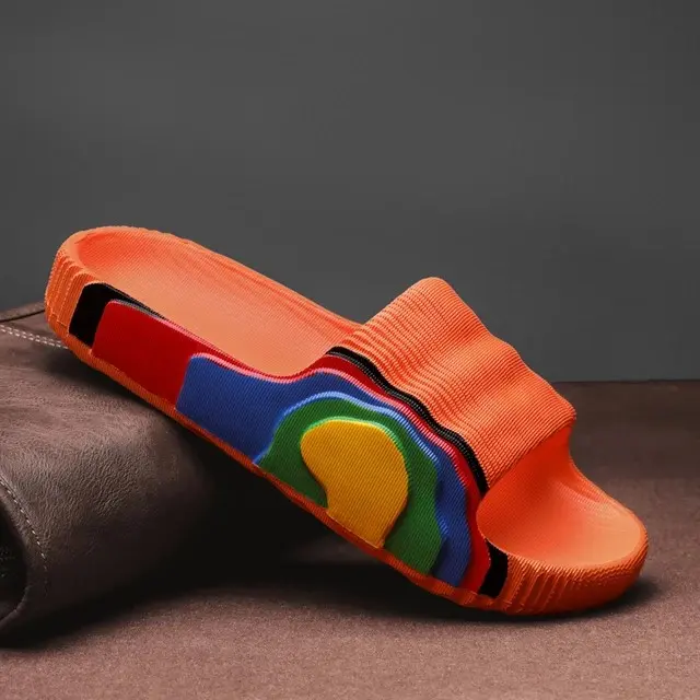 Orange - High Quality Men, Women and Kids Fashion Slides with Customized Color Pattern For All-Season. Footwear Walking Shoes Shoe Flipflop Slipper Comfort Breathable Casual. Footwear Boy Design Tsinelas Flip Flops Parent Creeper Soft Summer Elegant