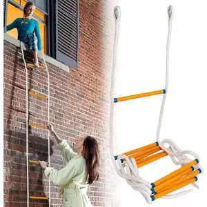 Portable 16 FT 2 Story Fire Escape Rope Ladder, Portable Rescue Ladder for 2-3 Story Home Window Balcony Railing Treehouse, Weight Capacity up to 2000 Pounds