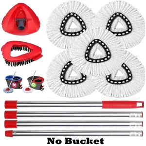 Spin Mop Head Replacement & Shower Floor Scrubber (No Bucket), Compatible with O Cedar EasyWring 1-Tank System, Microfiber Mop Refill Heads for Cleaning All Hard-surfaced Floor, Easy to Replace Easy to Clean