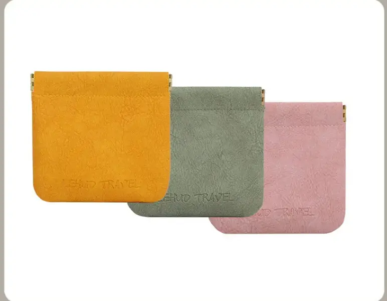 Purse Chaos Fixer Pouch Mini Auto Closure Snappy Pouch For Keys/Changes/Coins/Lipstick/Cards Bag essentials in Marshmallow Colors Cosmetic Accessories Organizer Makeup Pouch Waterproof Pouch Glossy Pack