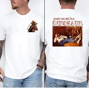 Hank Williams Jr. Shirt, Cause You See I'm A Dinosaur T Shirt, Funny Cowboy Quote Tee, Bocephus Western Apparel , Unisex Short Sleeve Tee, Casual Clothing Crewneck Tee