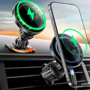 15W MagSafe Car Charger Mount – [2-in-1 Vent Clip & Dashboard Adhesive] Fast Wireless Magnetic Phone Holder for iPhone 16/15 Pro Max adjustable#TikTokShopBlackFriday#TikTokShopCyberMonday