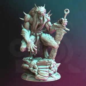 Alpha Giant Werewolf - Scrag Blackborne 3D-Printed Character Figure Collectible Miniature, DM Stash, 3d-printed miniatures for Home Decor Statues & Figurines, Character Figure Miniatures