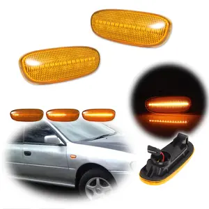 2pcs Sequential Amber LED Side Marker Signal lamps Lights For 1993 1994 1995 1996 1997 1998 1999 2000 2001 Subaru Impreza GC GM GF,Replace OEM 84401FA050 84401FA040