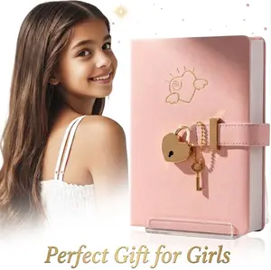 CAGIE Heart Lock Journal A5 Pink Diary With Key Mother’s Day Gift For Mom Daughter Women Lockable Notebook For Writing Travel Planner Gratitude Journal Memory Book Secret Diary Gift